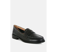 Raisa Stud Embellished Penny Loafers