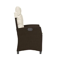 Reclining Patio Chair with Cushions Poly Rattan