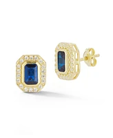 Rachel Zoe 14K Gold Plated Sterling Silver Emerald Cut Studs