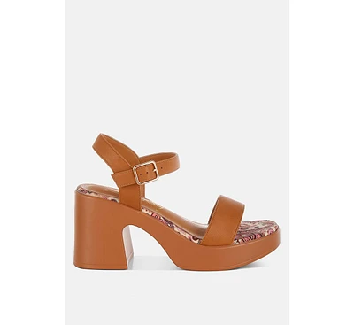 Kolata Faux Leather Pin Buckle Platform Heels