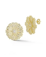 Rachel Zoe 14K Gold Plated Sterling Silver Statement Flower Stud Earrings