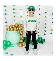 Sweet Wink Toddler Boys Lucky Varsity Patch St. Patrick's Day Sweatshirt