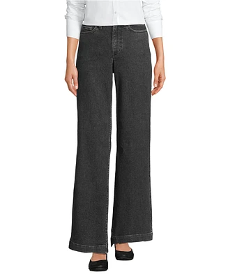 Lands' End Women's Tall Recycled Denim High Rise Wide Leg Jeans