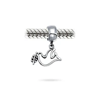 Bling Jewelry World Peace Dove Dangle Charm Bead Sterling Silver for European Bracelets