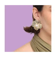 Floral Palmate Drop Earrings