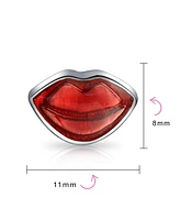 Bling Jewelry Valentine Red Lips Charm Bead in Sterling Silver for European Bracelets