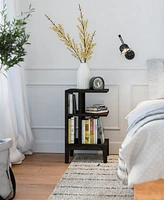 Woodek Set Of 2 Oak Wood Nightstand With Open Compartment - Versatile Bedside Table