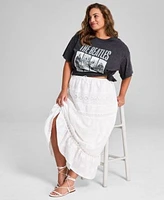 Now This The Beatles Graphic T Shirt Tiered Maxi Skirt