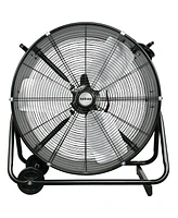 Hurricane Pro Series 24” Heavy Duty Adjustable Air Portable Tilt Drum Fan, Black