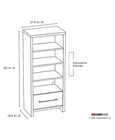 ClosetMaid 165100 Decorative Media Storage Tower Bookcase with Drawer, White