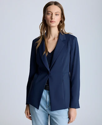 Kenneth Cole Women's Athletic Stretch One-Button Blazer