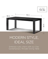 Maven Lane Cleo Contemporary Wooden Dining Table in Refined Black Finish