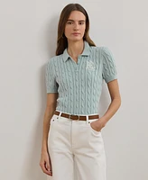Lauren Ralph Women's Cable-Knit Polo Shirt, Regular & Petite