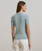 Lauren Ralph Women's Cable-Knit Polo Shirt, Regular & Petite