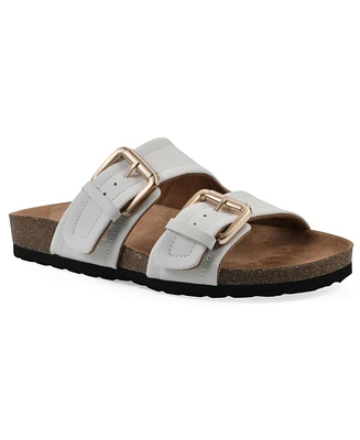 White Mountain Women's Griffon Round Toe Flat Sandals
