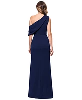 Betsy & Adam Women's Off-The-Shoulder Side-Drape Gown