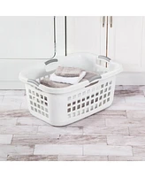 Sterilite Ultra 2 Bushel Plastic Clothes Hamper Laundry Basket, 6 Pack, White