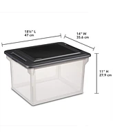 Sterilite 18689004 Versatile Clear Organizing Storage File Box w/ Lid ( Pack