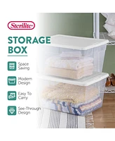 Sterilite 56 Quart Clear Plastic Storage Container Box w/ Latching Lid (24 Pack)