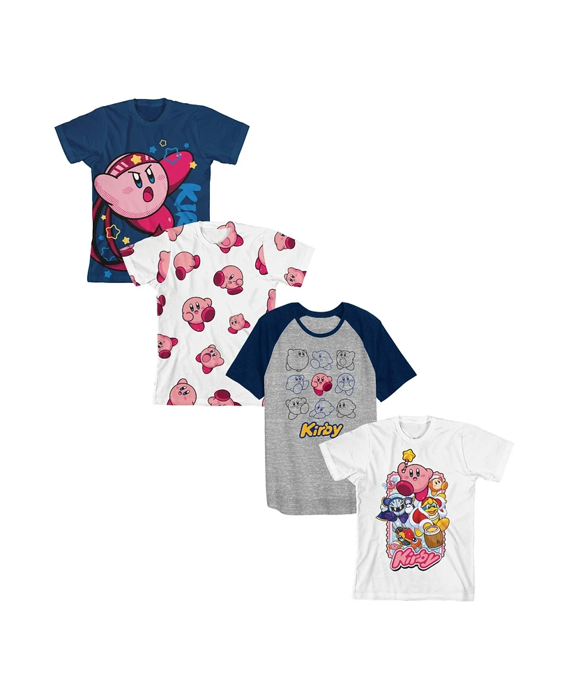 Kirby Boys Characters 4pk Crew Neck Short Sleeve Youth Tees