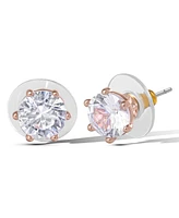 Jessica Simpson Heart and Round Crystal Stud Earring Set - 2 Pairs