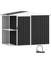 Outsunny 8 x 4ft Metal Shed, Outdoor Shed with Lock, Warm