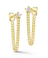 Rachel Zoe 14K Gold Plated Sterling Silver Star Curb Chain Drop Earrings