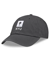 Top of the World Men's Heather Charcoal Nyu Violets Team Logo Washed Adjustable Hat