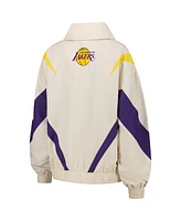 Terez Women's White Los Angeles Lakers Retro Chevron Ripstop Quarter-Zip Windbreaker Jacket