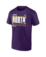 Fanatics Men's Purple Baltimore Ravens 2024 Afc North Division Champions Conquer T-Shirt