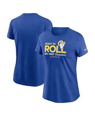 Nike Women's Royal Los Angeles Rams 2024 Nfc West Division Champions Locker Room Trophy Collection T-Shirt