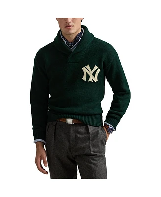 Polo Ralph Lauren Men's Green New York Yankees Cooperstown Collection Pullover Sweater