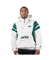 Starter Men's White New York Jets Gotham City Half-Zip Hoodie Jacket