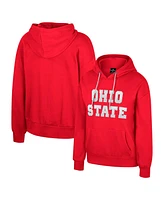Colosseum Women's Scarlet Ohio State Buckeyes Reflection Rhinestone Drawcord Pullover Hoodie