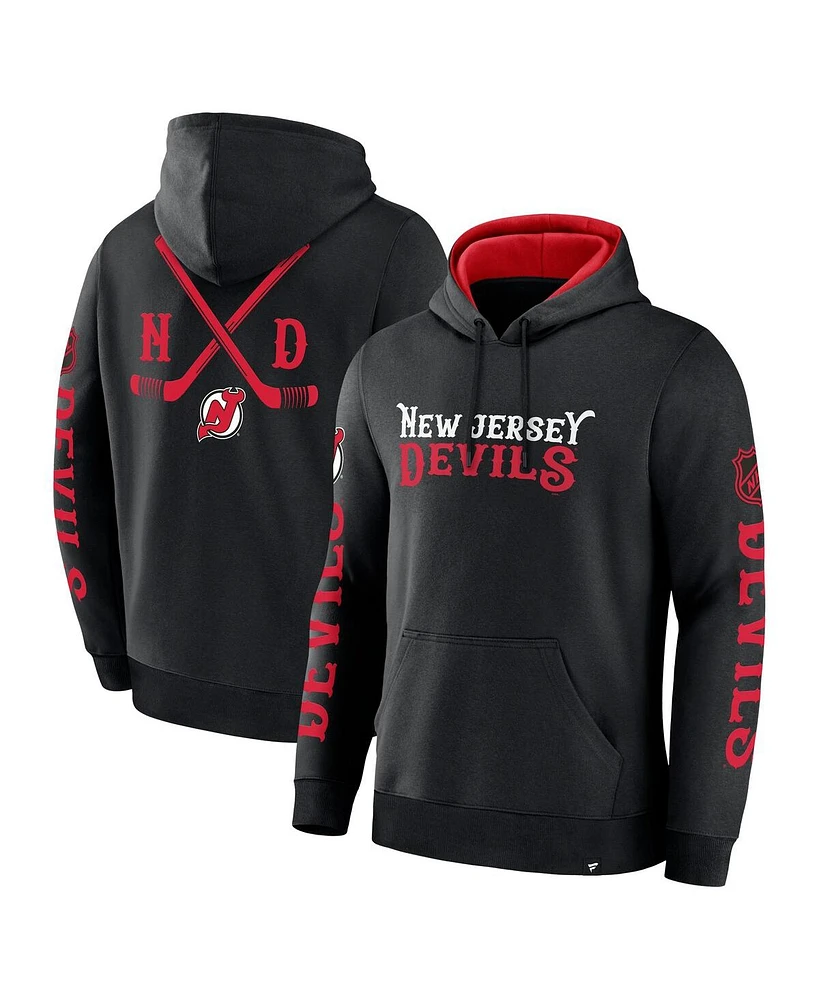 Fanatics Men's Black New Jersey Devils Big City Legacy Fleece Pullover Hoodie