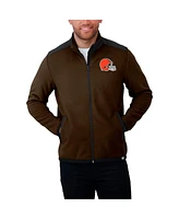 Darius Rucker Collection by Fanatics Men's Brown Cleveland Browns Color Block Polar Fleece Full-Zip Jacket