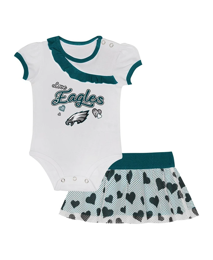 Outerstuff Baby Girls 2-Piece Philadelphia Eagles Love My Team Bodysuit and Skirt Set