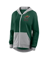 Logo Athletic Women's Green Minnesota Wild Hit It French Terry Full-Zip Hoodie