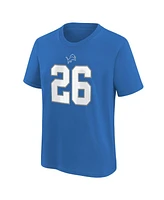 Nike Men's Jahmyr Gibbs Blue Detroit Lions Player Name Number T-Shirt