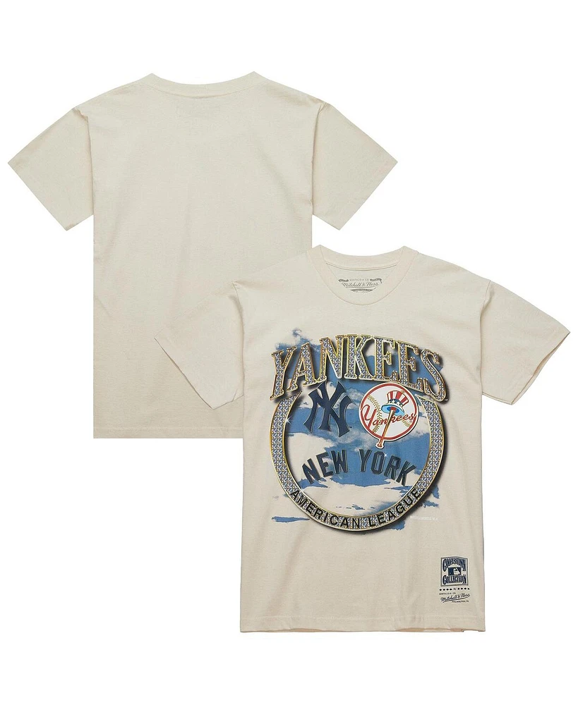 Mitchell & Ness Men's Cream New York Yankees Cooperstown Collection Crown Jewels T-Shirt