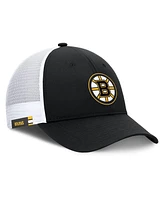 Fanatics Men's Black/White Boston Bruins Authentic Pro Simple Rink Trucker Adjustable Hat