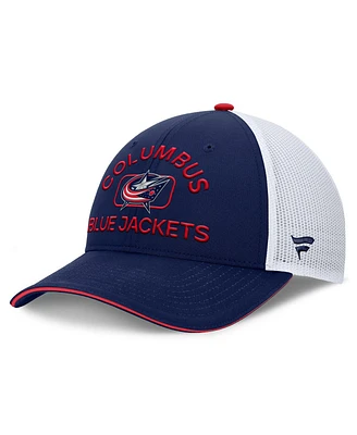 Fanatics Men's Navy/White Columbus Blue Jackets Authentic Pro Rink Trucker Hat