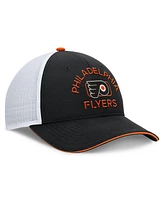 Fanatics Men's Black/White Philadelphia Flyers Authentic Pro Rink Trucker Hat