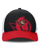 Fanatics Men's Black/Red Ottawa Senators Authentic Pro A-Frame Rink Adjustable Hat