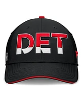 Fanatics Men's Black/Red Detroit Red Wings Authentic Pro Rink Team Code Flex Hat