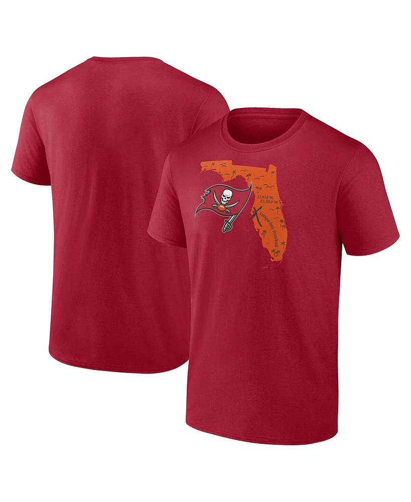 Fanatics Men's Red Tampa Bay Buccaneers Hometown Offensive Drive T-Shirt