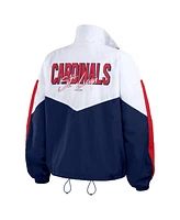 Wear by Erin Andrews Women's White/Navy St. Louis Cardinals Color Block Full-Zip Windbreaker Jacket