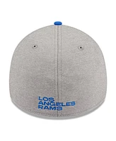 New Era Men's Heather Gray/Royal Los Angeles Rams Striped 39THIRTY Flex Hat