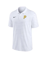 Nike Men's White Pittsburgh Pirates Authentic Collection Victory Striped Performance Polo