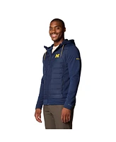 Columbia Men's Navy Michigan Wolverines Out-Shield Hybrid Full-Zip Hoodie Jacket